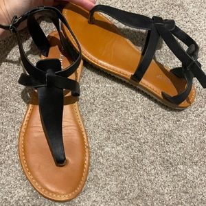 Black Bamboo ankle sandals